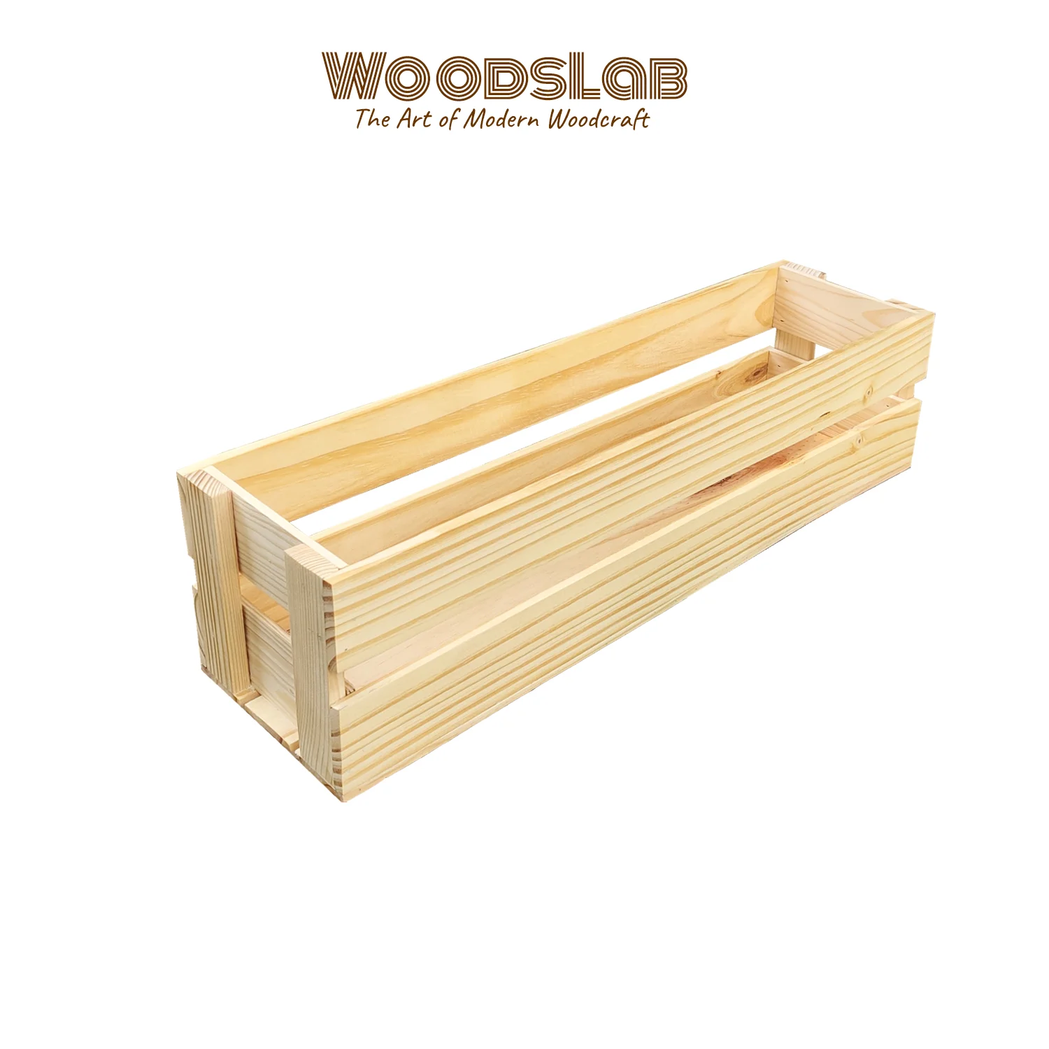 กะบะไม้สนยาว รุ่น LM9 | กล่องไม้จัดระเบียบ ขนาด 15x60x15 cm สำหรับตกแต่งและจัดของอเนกประสงค์