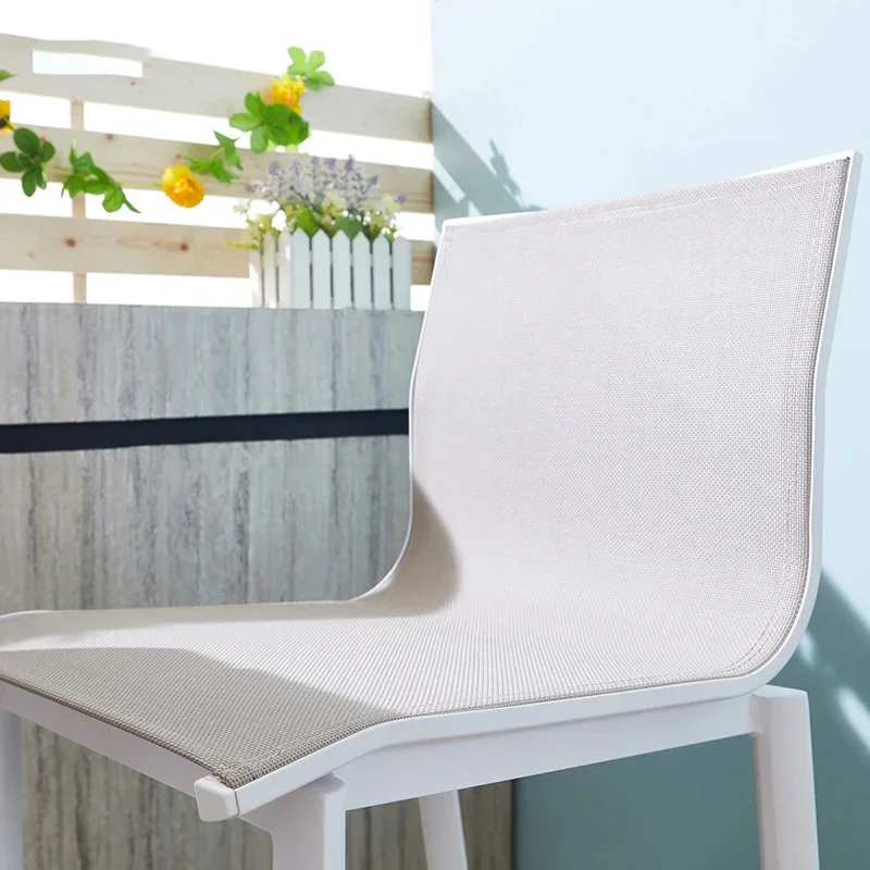 Outdoor table and chair combination modern courtyard balcony indoor living room golden teak aluminum wood bar table and chair