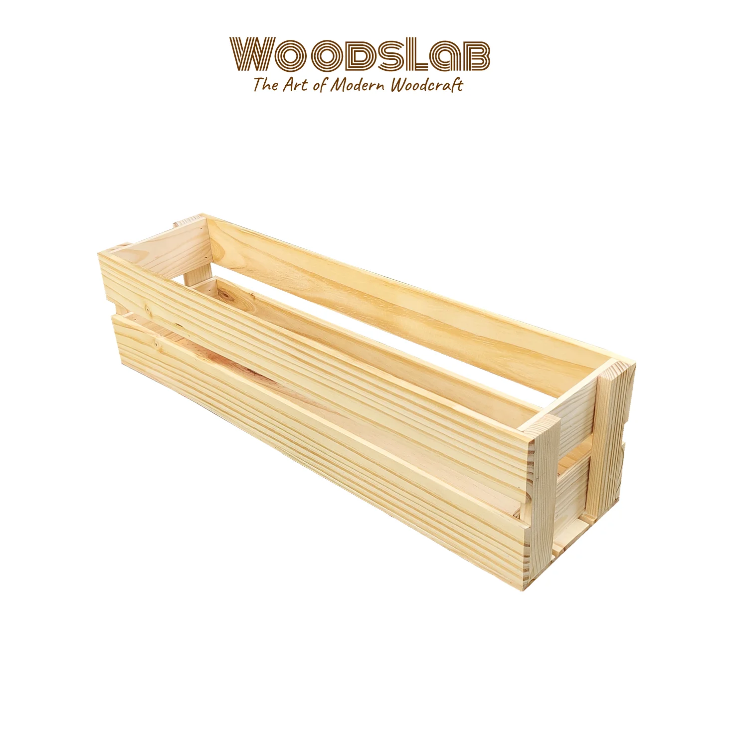 กะบะไม้สนยาว รุ่น LM9 | กล่องไม้จัดระเบียบ ขนาด 15x60x15 cm สำหรับตกแต่งและจัดของอเนกประสงค์