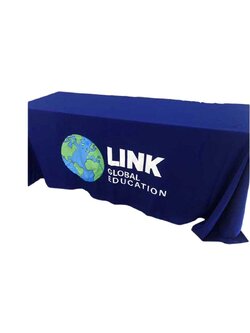 ผ้าคลุมโต๊ะแบบปล่อยชาย Size 1.8 เมตร พร้อมสกรีนโลโก้