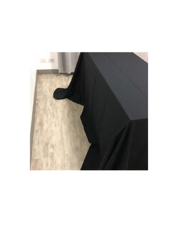 ผ้าคลุมโต๊ะแบบปล่อยชาย ขนาด 1.2 เมตร ไม่สกรีนโลโก้ - สีดำ