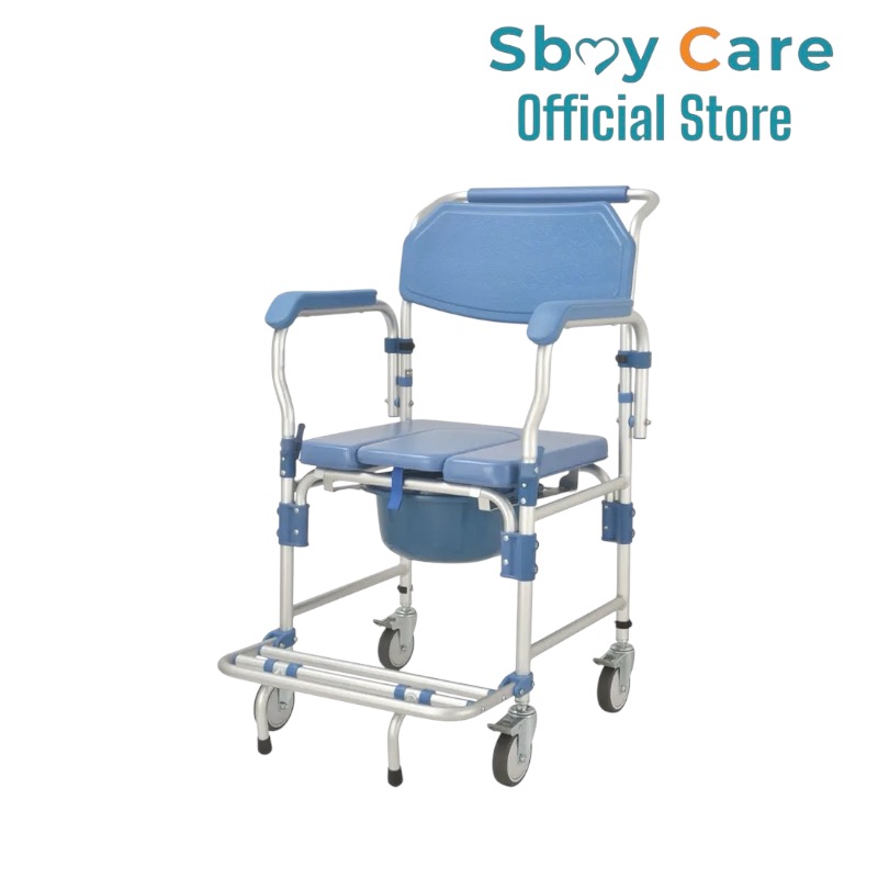 Sbay care เก้าอี้นั่งถ่ายอลูมิเนียมมีล้อ เปิดข้างได้ KDB697B03LY