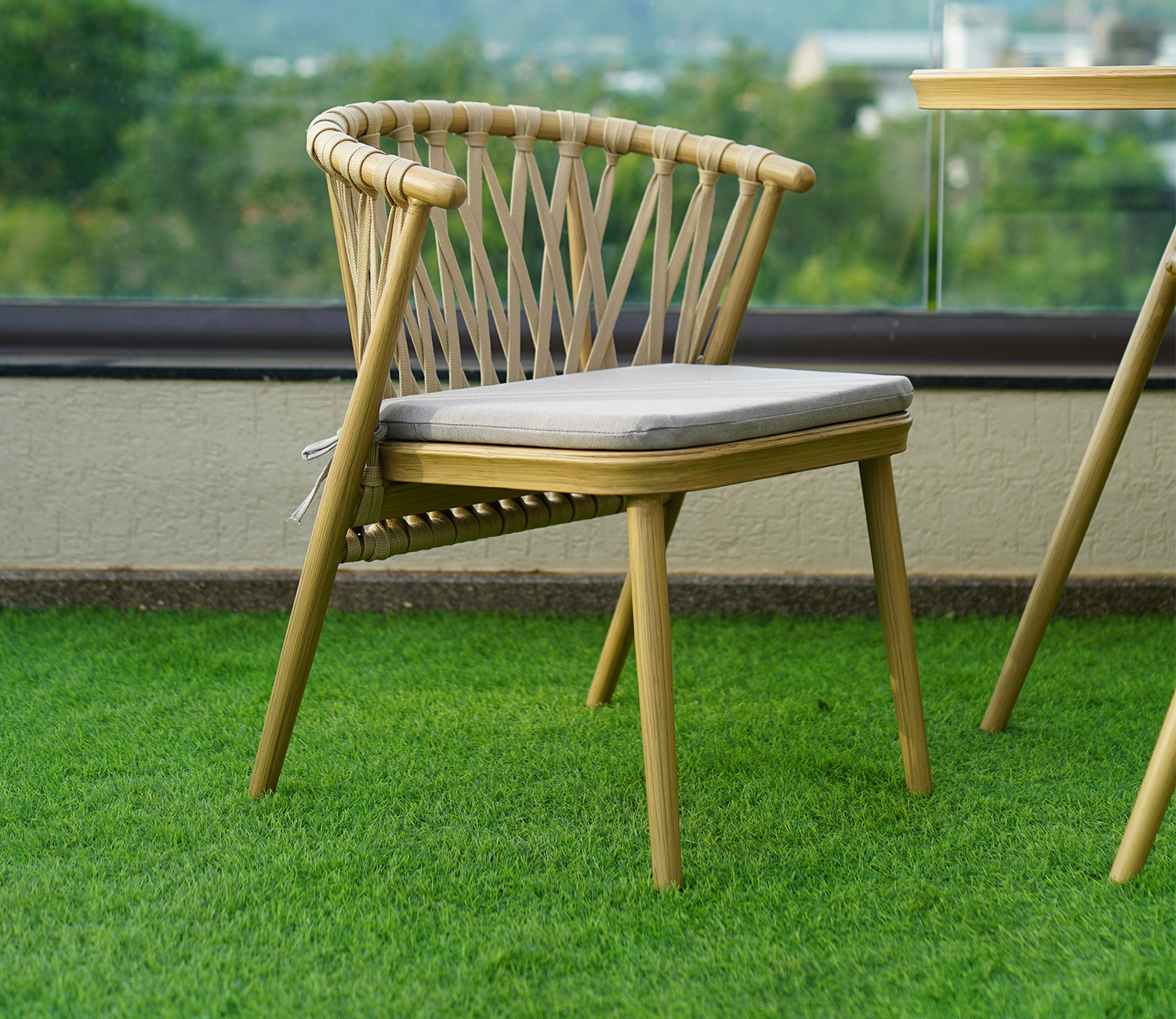 Save Place Fashion 3 Pieces Patio Restaurant Dining Furniture Waterproof Aluminium Out Door Garden Chair And Tables Set