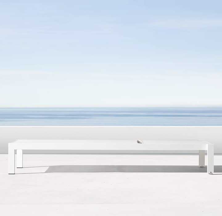 Outdoor Furniture Luxury Patio Aluminium Reclining Sun Lounger White For Hotel Sun Lounger Patio Pool Side