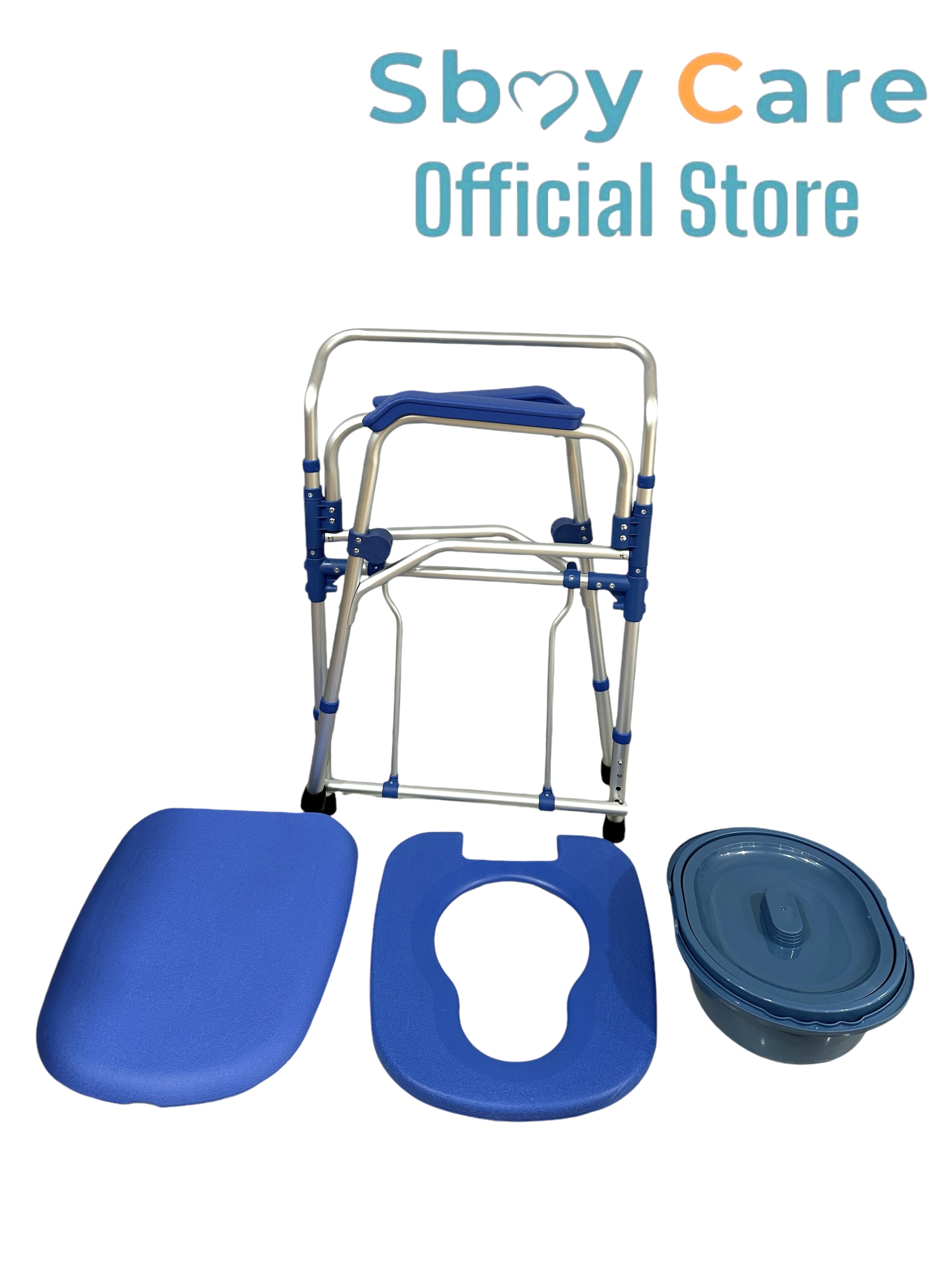Sbay Care เก้าอี้นั่งถ่ายอลูมิเนียมสีฟ้า KDB895B