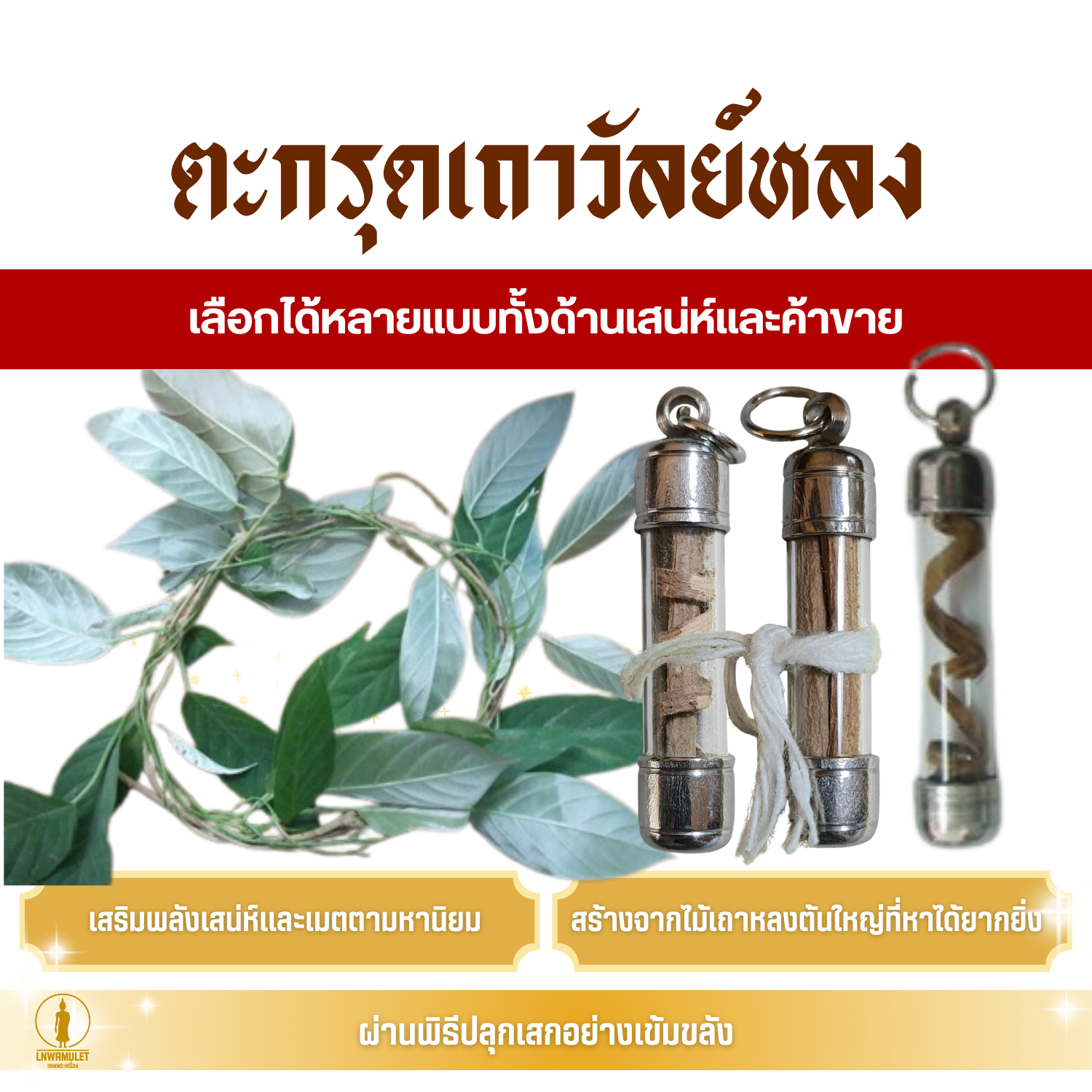 ตะกรุดเถาวัลย์หลง ของแท้จากป่า (ของขลังธรรมชาติ) เลือกได้หลายแบบทั้งด้านเสน่ห์และค้าขาย
