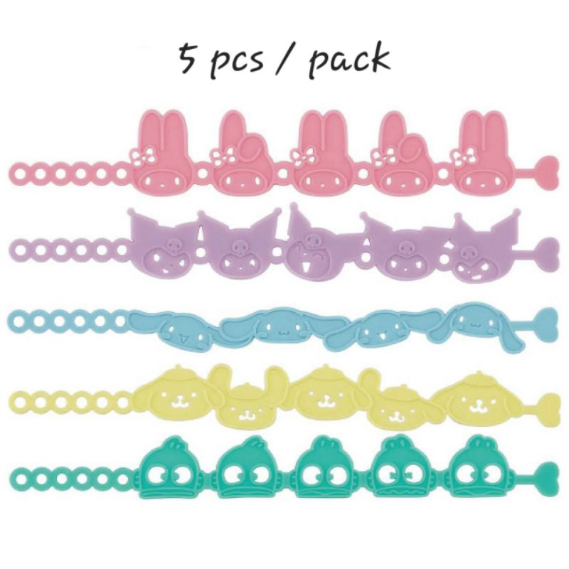 Skater สร้อยข้อมือซิลิโคน กันยุง / แมลงลาย มายเมโลดี้ คุโรมิ 5 ชิ้น - Silicone insect repellent chain bracelet [Sanrio]