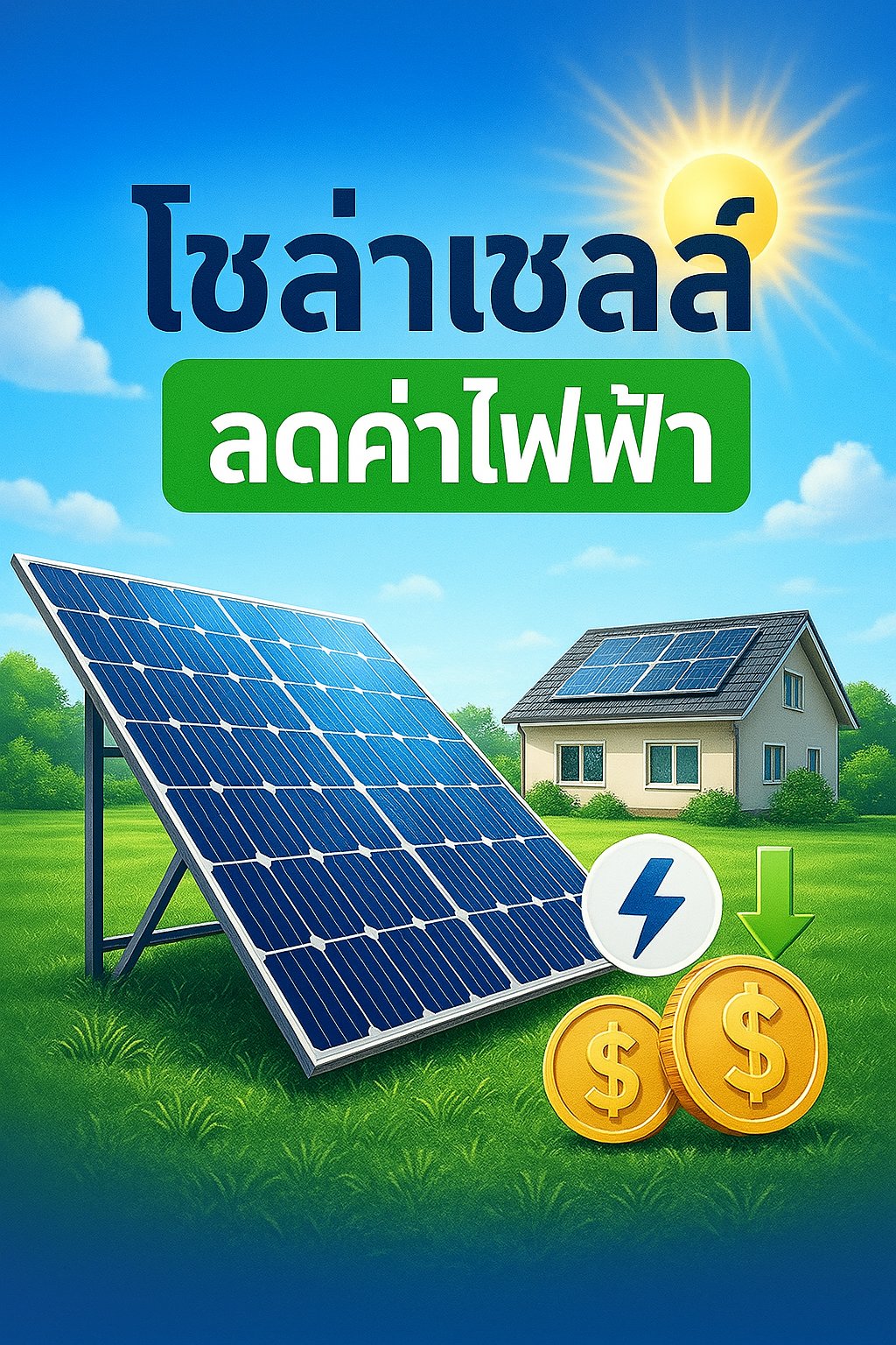 ลดค่าไฟฟ้าด้วยโซล่าเซลล์