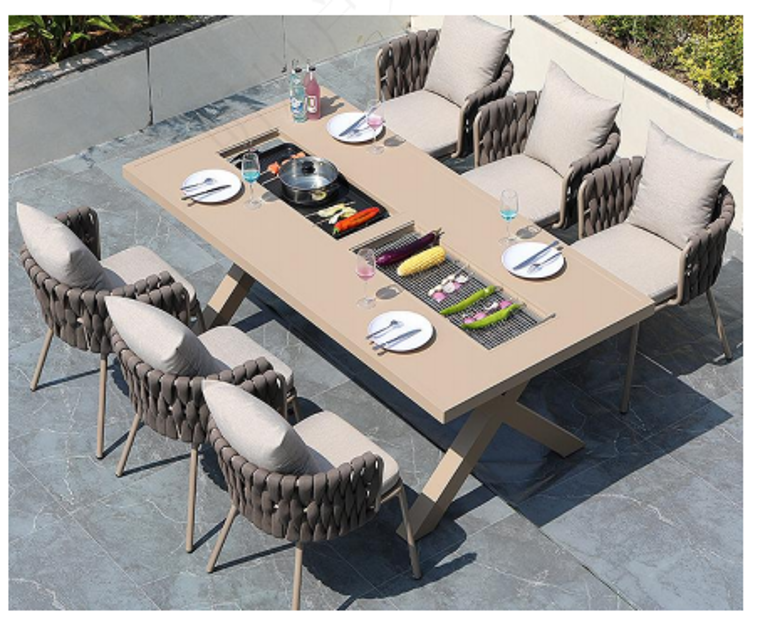 Design Outdoor Camping BBQ Grill Dining Table for Parks Villas Courtyards table
