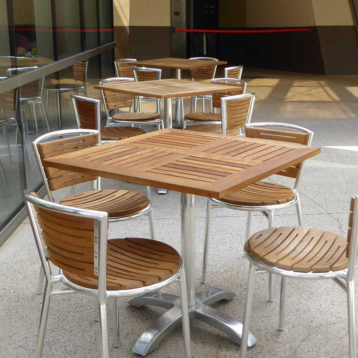 Lifepursue Garden Teak Wood Dining Table Commercial Outdoor Square Table Furniture