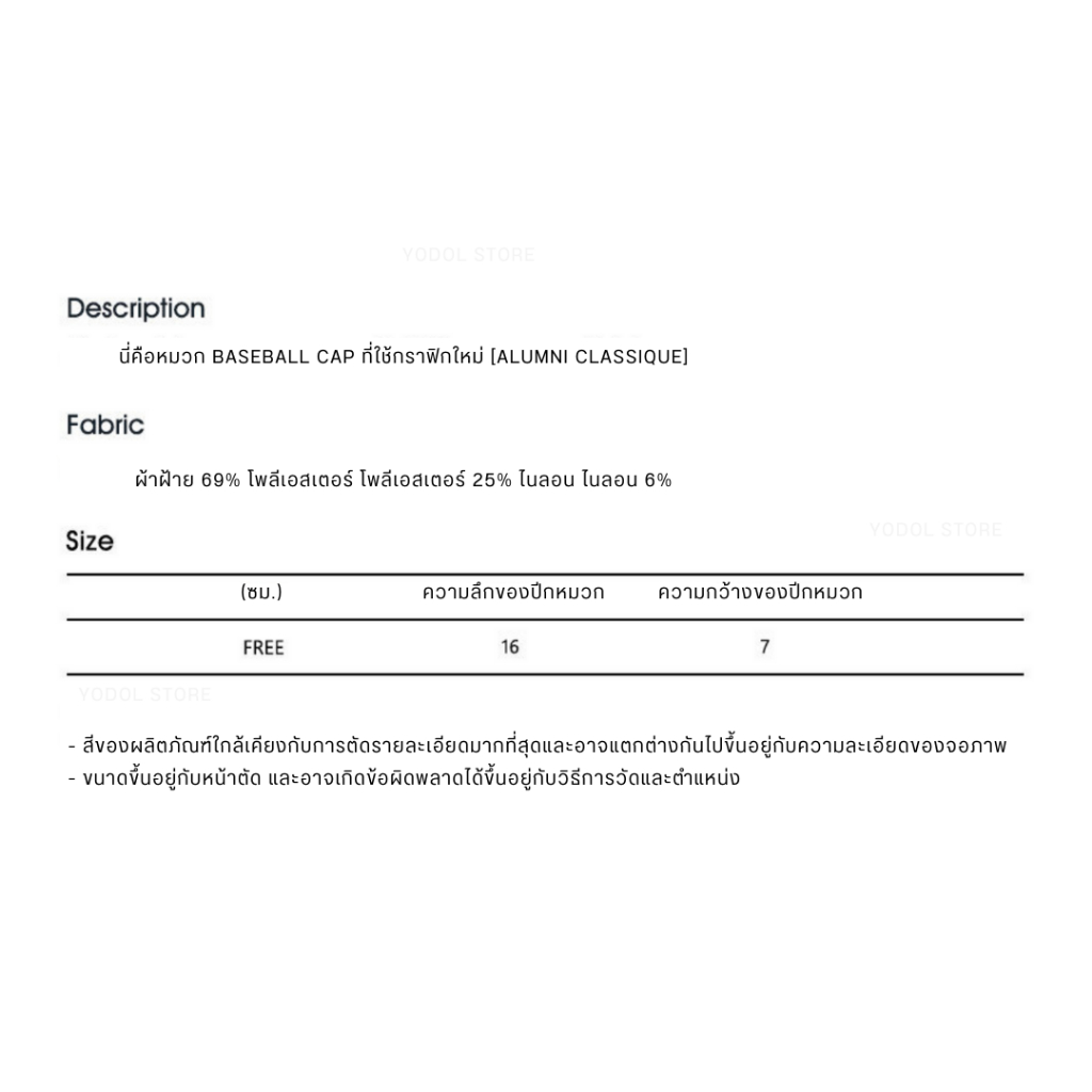 Mardi Mercredi Cap Alumni Classsique_Black หมวกMardi