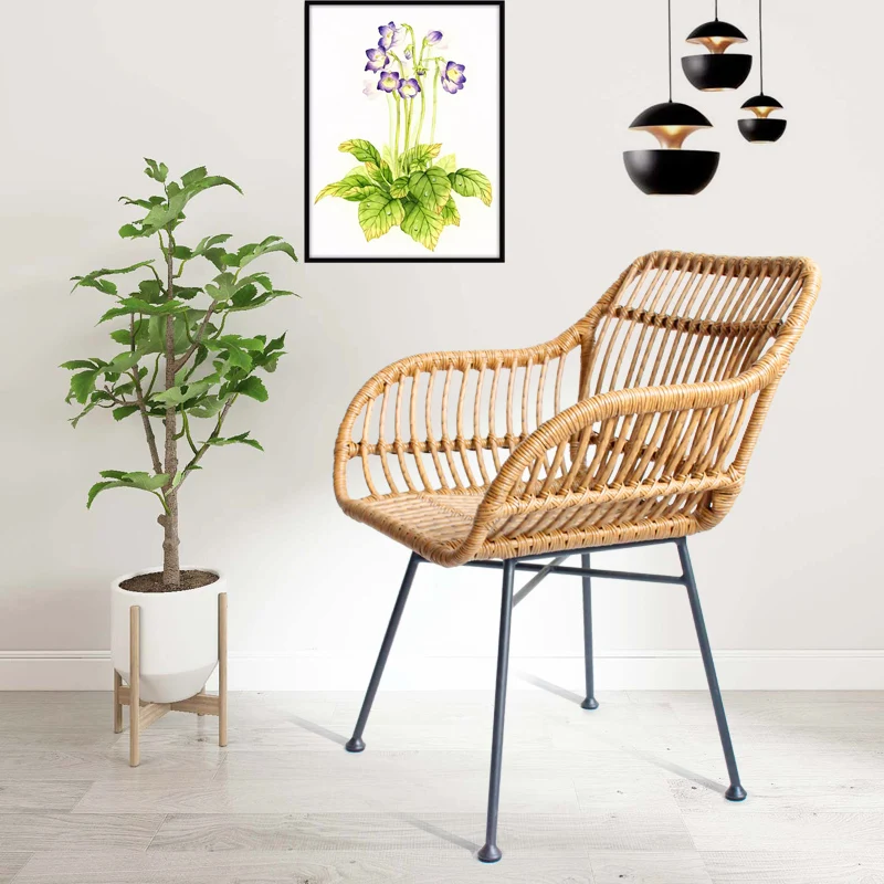 Leisure Unique Outdoor Garden Furniture PE Rattan Coffee Chair Wicker Patio Arm Chair With Black Waterproof Cushion