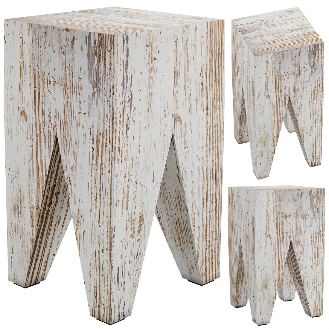 Furniture Solid Wood Vintage Small Square Stool Chair Modern