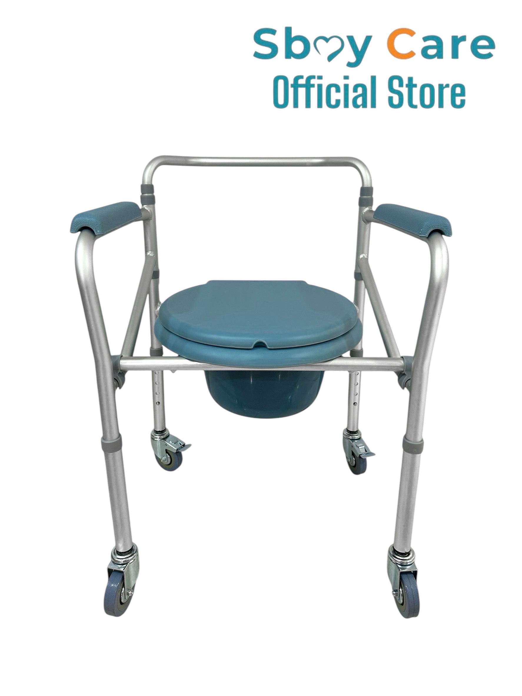 Sbay Care เก้าอี้นั่งถ่ายอลูมิเนียมมีล้อ ALK616L-3"