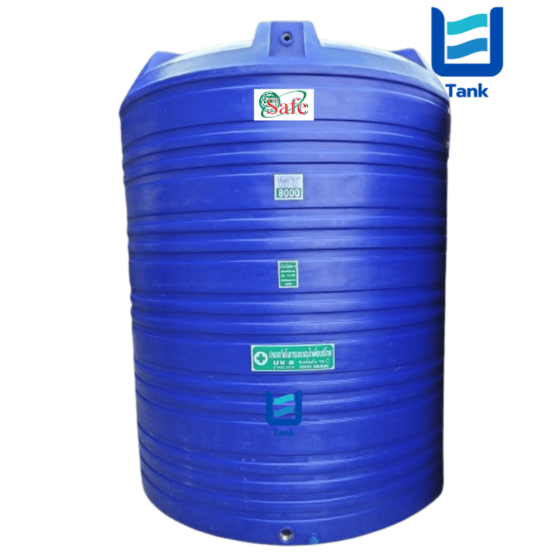 SAFE ถังเก็บน้ำ PE 8000 ลิตร สีเรียบมาตรฐาน รุ่น WT8000 มี 4 สี : ครีม,ขาว,น้ำเงิน,เทา