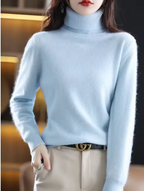 Women Sweater Turtleneck Knitted Pullovers Slim Soft Warm Female Long Sleeve