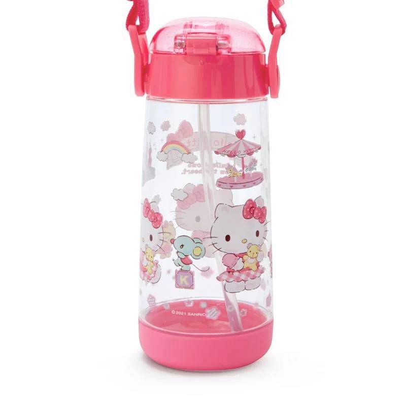 NEW Sanrio My Melody / Hello Kitty Clear Plastic Straw Bottle