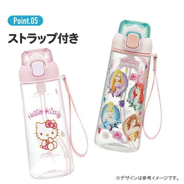 รุ่นใหม่ 2025 Skater ขวดน้ำหลอดดูดแบบใส One Push Straw Bottle ขนาด 630 ml.