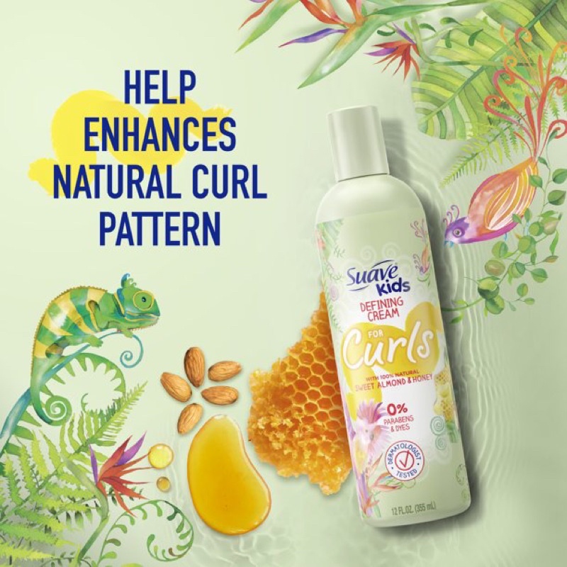 สูตรใหม่!! แชมพูสำหรับเด็กผมหยิก ฟู Suave Kids Naturals Shampoo Sulfate Free Shampoo for Kids Curls