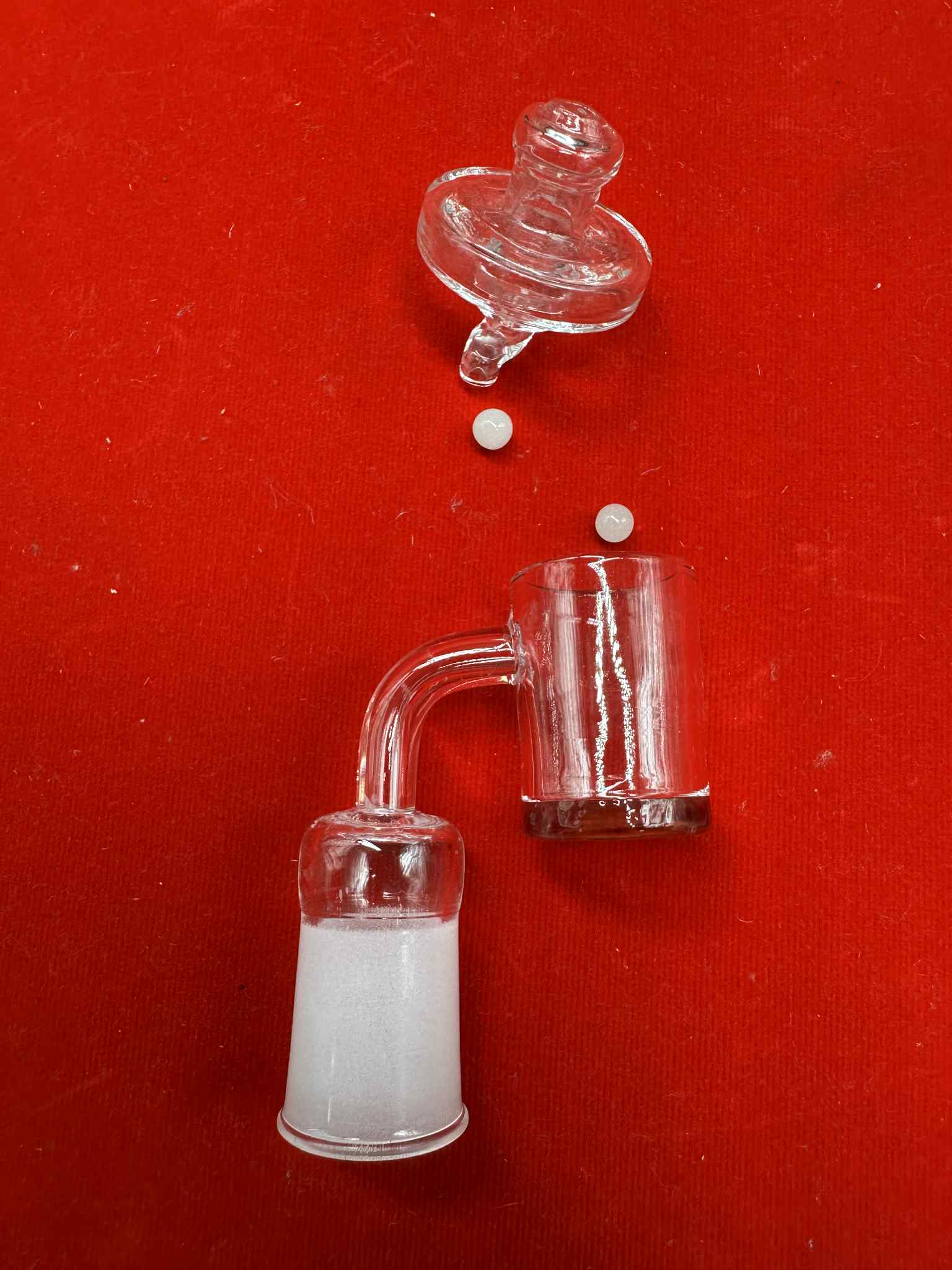 Adaptor Cup Dab+Cab+Double Marbles Glass Dab Cup (Female14.5mm.)(11)