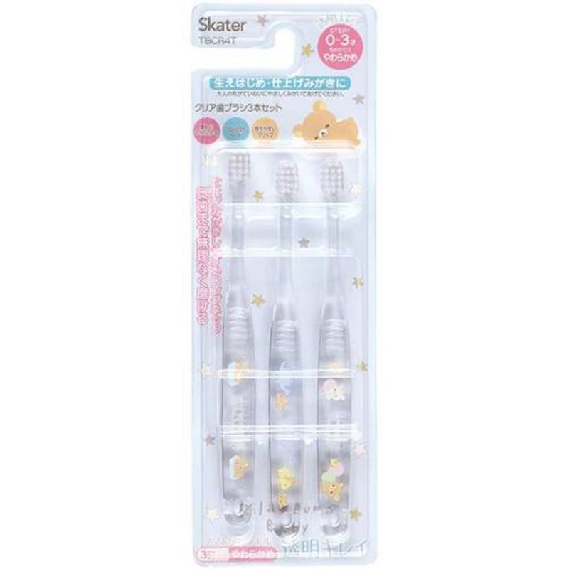 NEW!! ลายใหม่ Skater - เซทแปรงสีฟันสำหรับทารกอายุ 0-3 ขวบ, 3P Infant toothbrush Step 1 อายุ 0-3 ขวบ