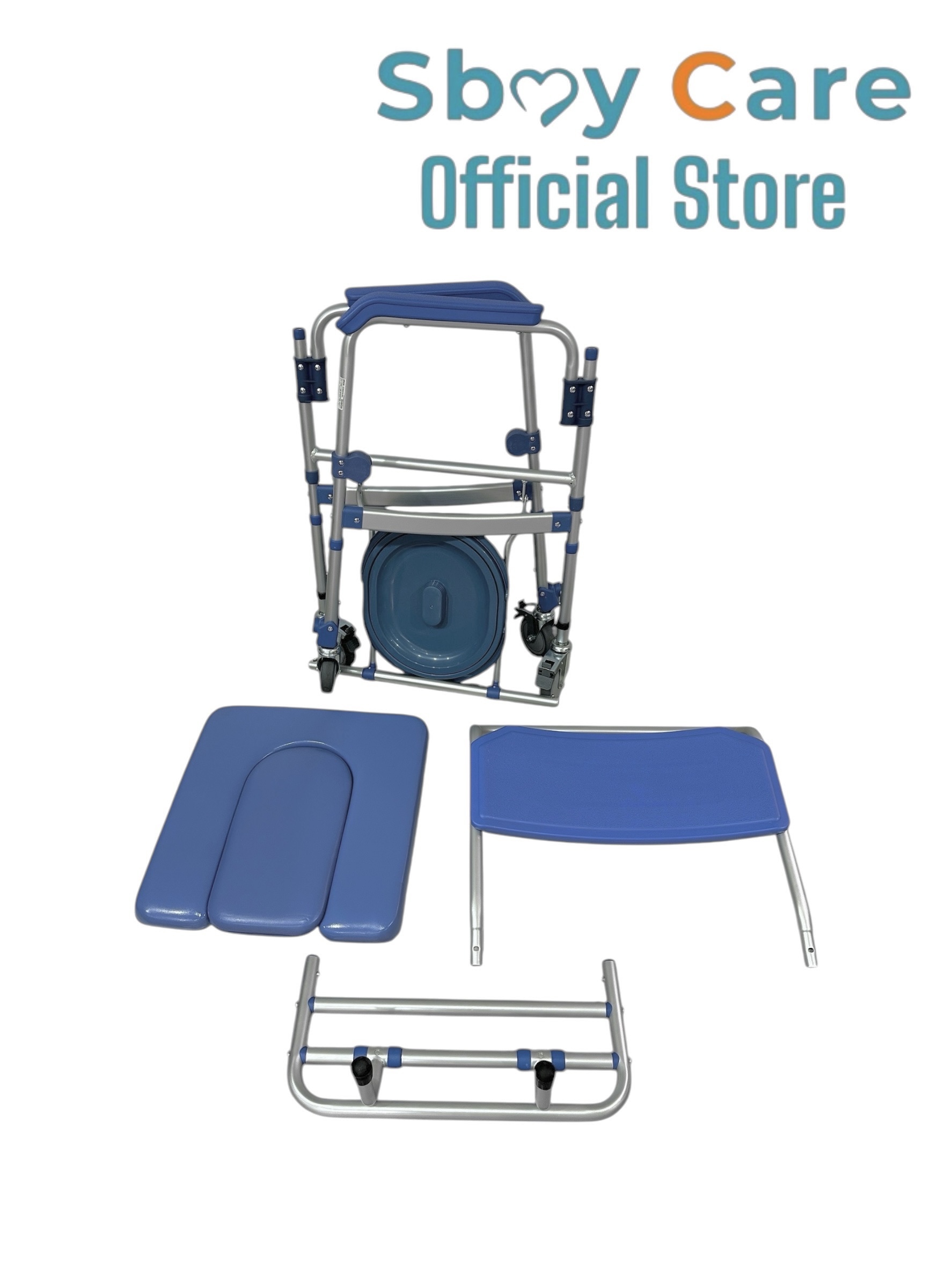 Sbay Care เก้าอี้นั่งถ่ายอลูมิเนียมมีล้อ KDB697LY04