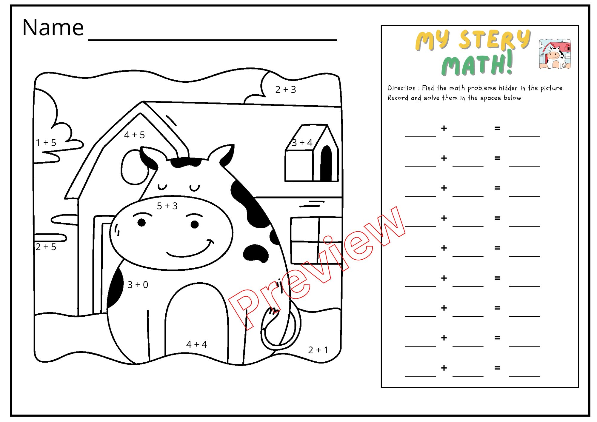 🍀ไฟล์ ใบงาน แบบฝึกนับตัวเลขระบายสี และการบวกเลขผลลัพธ์ไม่เกิน 20 สำหรับเด็กระดับ เตรียมอนุบาล - อนุบาล 3🍀