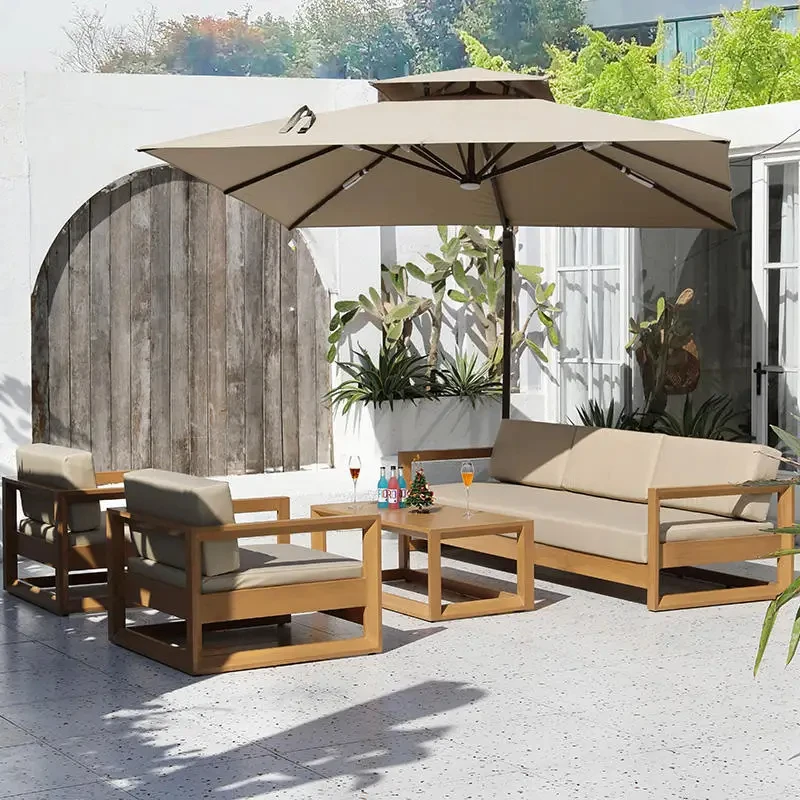 Outdoor Sofa Courtyard Living Room Waterproof Sunscreen Aluminum Alloy Outdoor Villa Garden Side Several Single