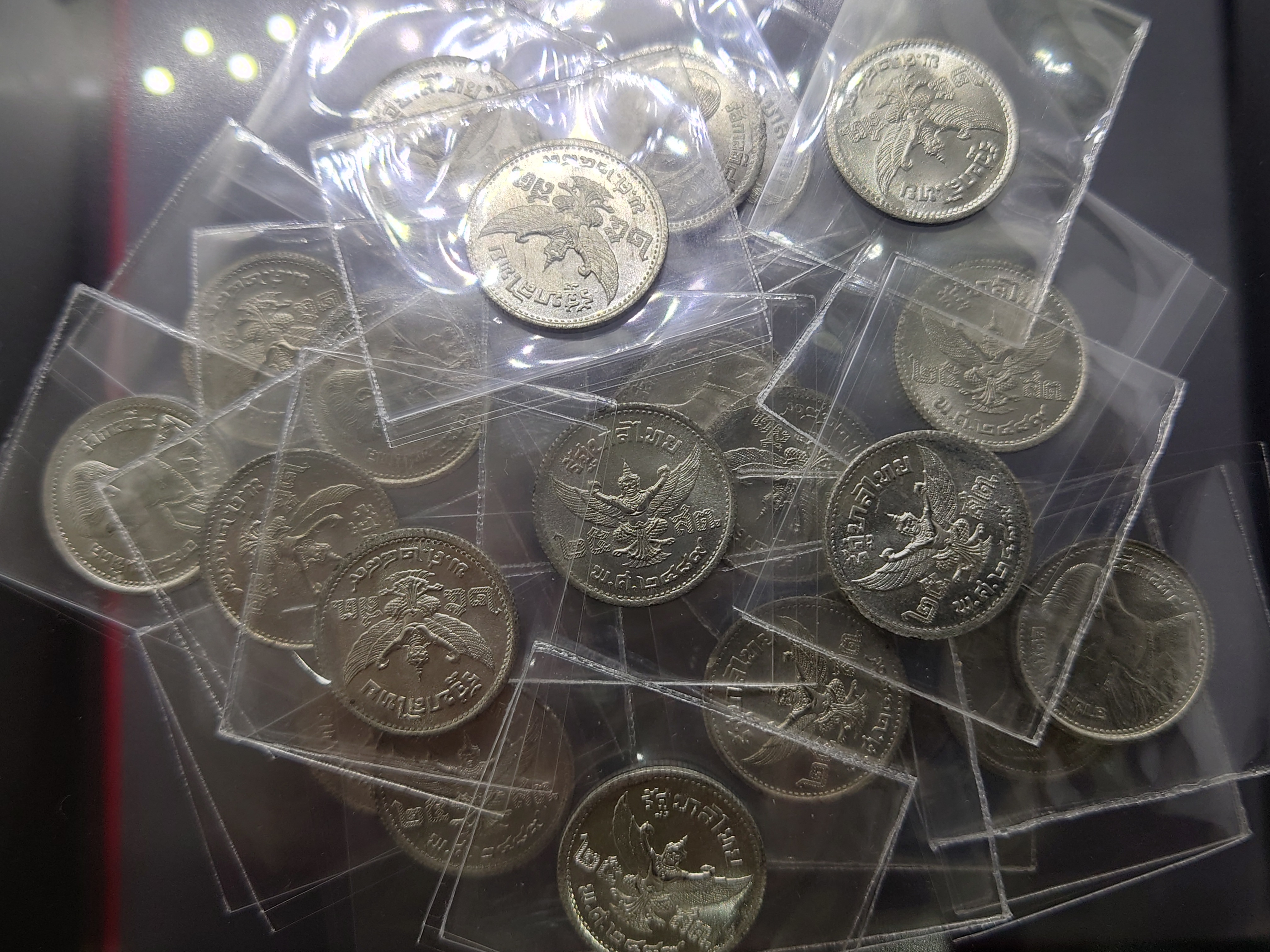 เหรียญ 25 สตางค์ เนื้อดีบุก รัชกาลที่8 (พระเศียรเล็ก) พ.ศ.2489 ไม่ผ่านใช้งาน