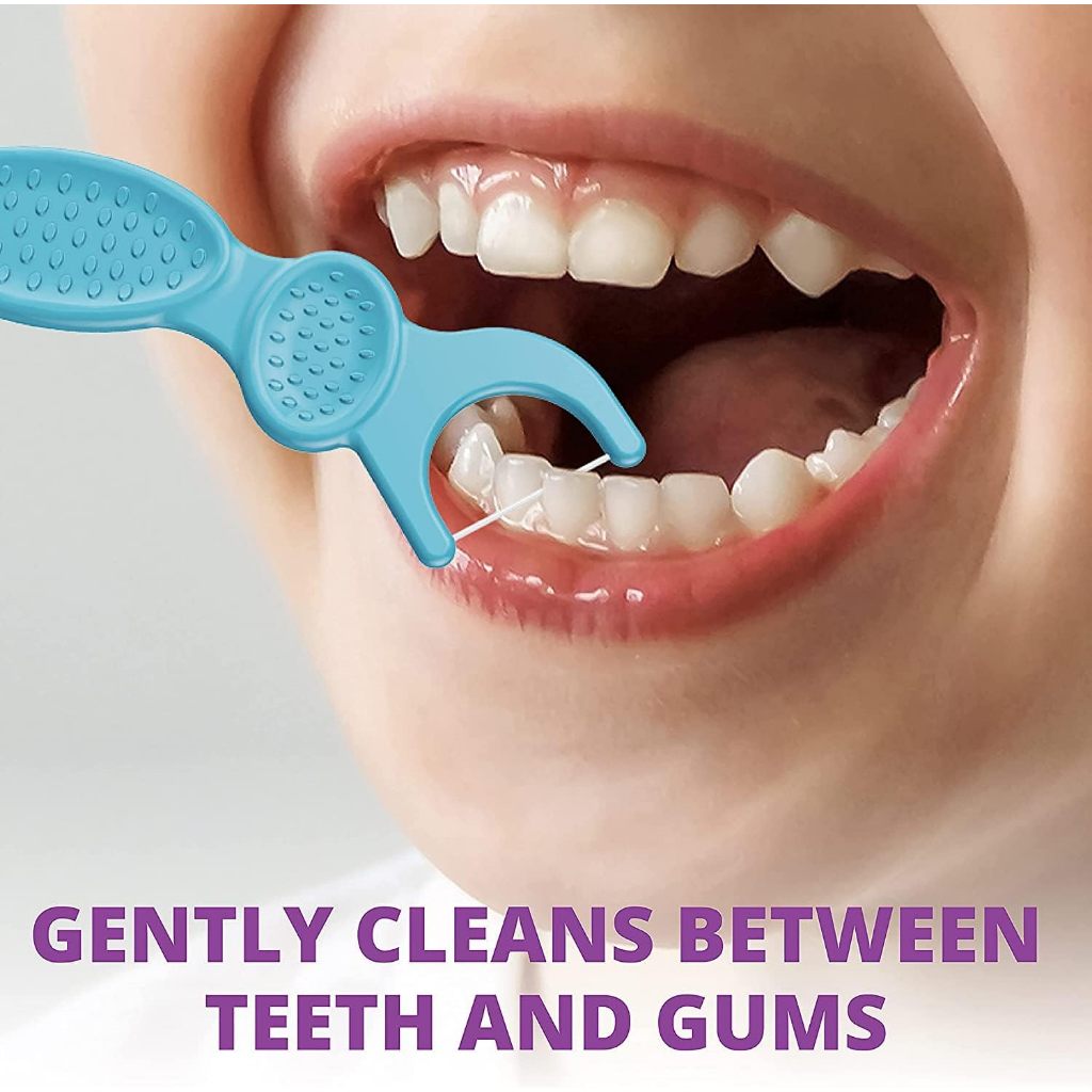 Plackers Kids Flossers ไหมขัดฟันแบบมีด้ามจับสำหรับเด็ก 1 ห่อ บรรจุ 75 ชิ้น จากอมริกา