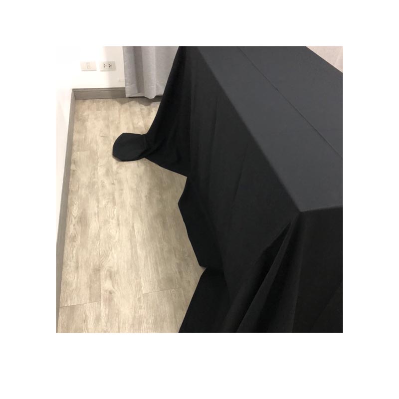 ผ้าคลุมโต๊ะแบบปล่อยชาย ขนาด 1.2 เมตร ไม่สกรีนโลโก้ - สีดำ