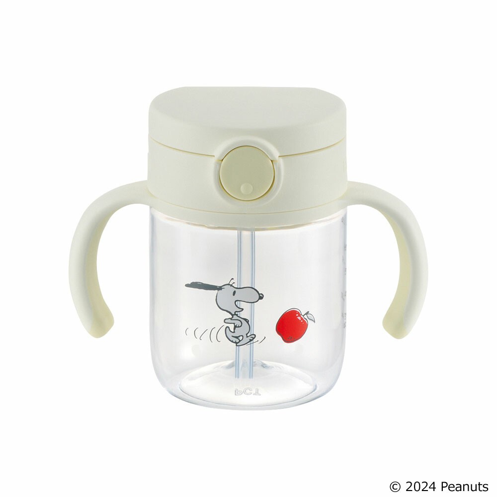 Richell - ชุดแก้วหัดดื่ม กรรไกรตัดอาหาร ช้อนพร้อมกล่องเก็บลายสนูปปี้ Snoopy Go Out Straw Mug Set