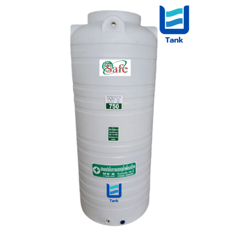 SAFE ถังเก็บน้ำ PE 750 ลิตร สีเรียบมาตรฐาน รุ่น WT750 มี 4 สี : ครีม,ขาว,น้ำเงิน,เทา