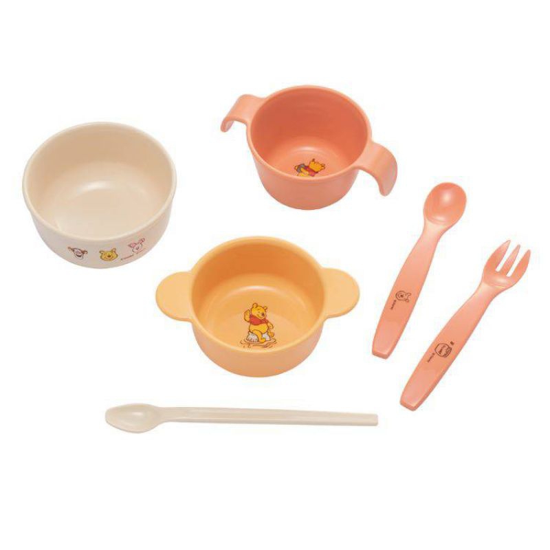 Combi - Winnie the Pooh Starter Set, 6 pcs ชุดทานอาหารเด็ก สำหรับเด็กเริ่มฝึกทานอาหาร
