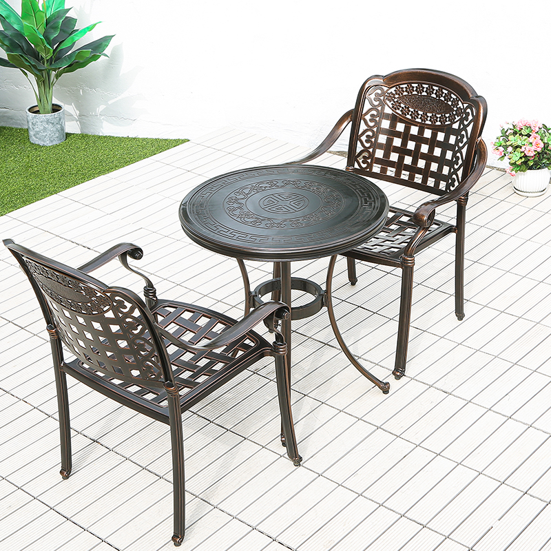 Multifunctional luxury outdoor furniture die casting aluminum bbq table and chairs in Restaurant