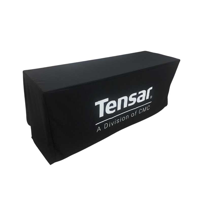 ผ้าคลุมโต๊ะแบบเก็บมุม Size 1.8 เมตร พร้อมสกรีนโลโก้