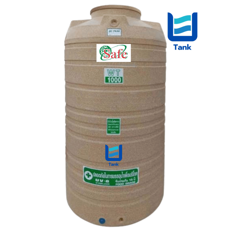SAFE ถังเก็บน้ำ PE 1000 ลิตร ลายแกรนิต รุ่น WTG1000 มี 4 สี : ทราย / เขียว / เทา / แดง