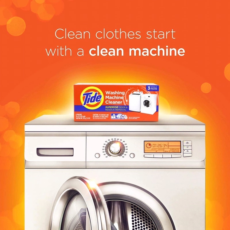 [แบ่งขาย / ซอง] ผงล้างเครื่องซักผ้า Tide washing machine cleaner, ขนาด 75g. / ซอง