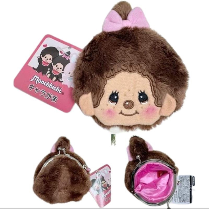 กระเป๋าใส่เหรียญ Monchichi coin purse กระเป๋าป๊อกแป๊ก จากญี่ปุ่น