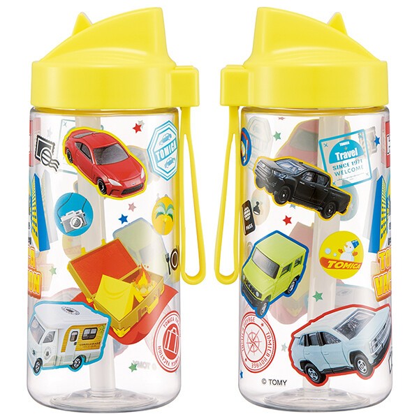 Skater - ขวดน้ำดื่มแบบใส มีหลอดดูด ขนาด 500ml. กระติกน้ำเด็ก Straw Water Bottle