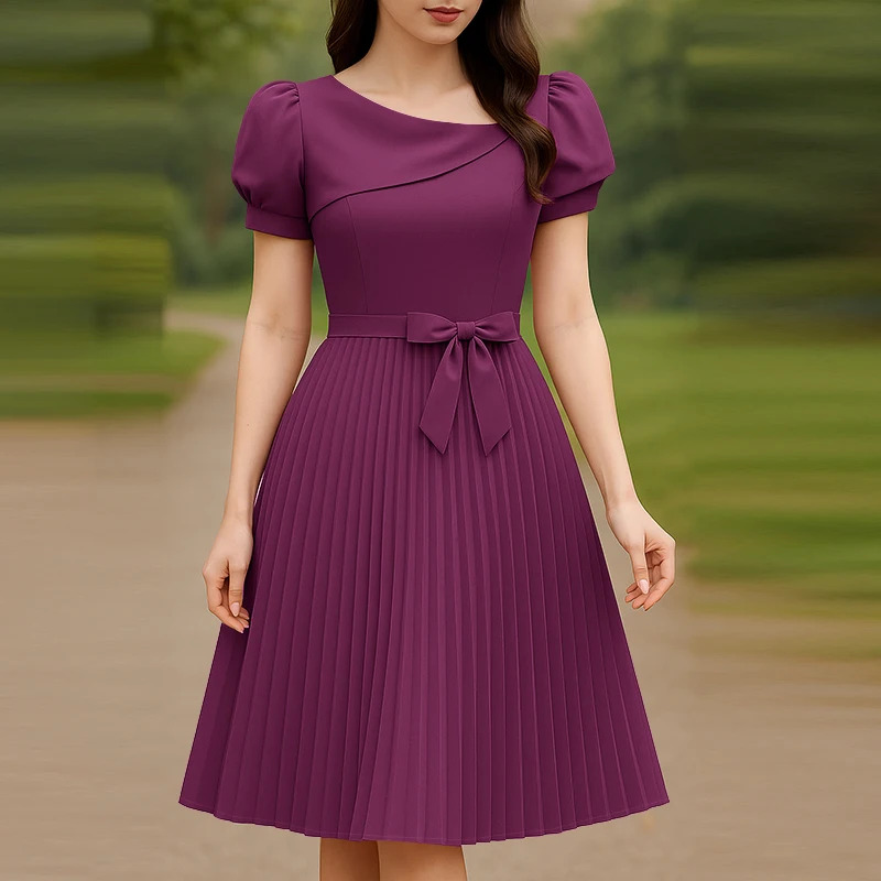 ZANZEA Elegant Puff Sleeve Party Dress