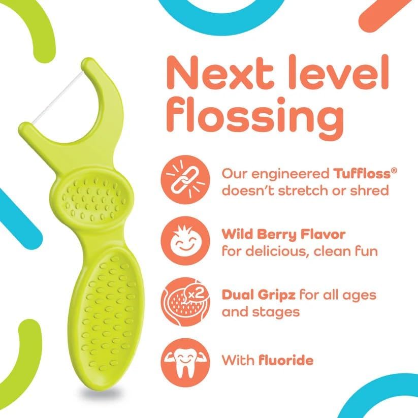 Plackers Kids Flossers ไหมขัดฟันแบบมีด้ามจับสำหรับเด็ก 1 ห่อ บรรจุ 75 ชิ้น จากอมริกา