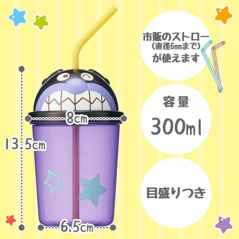 Anpanman Die Cut Straw Cup แก้วน้ำดื่มฝาโดม ถ้วยน้ำดื่มเด็กอันปังแมน ขนาด 300ml.