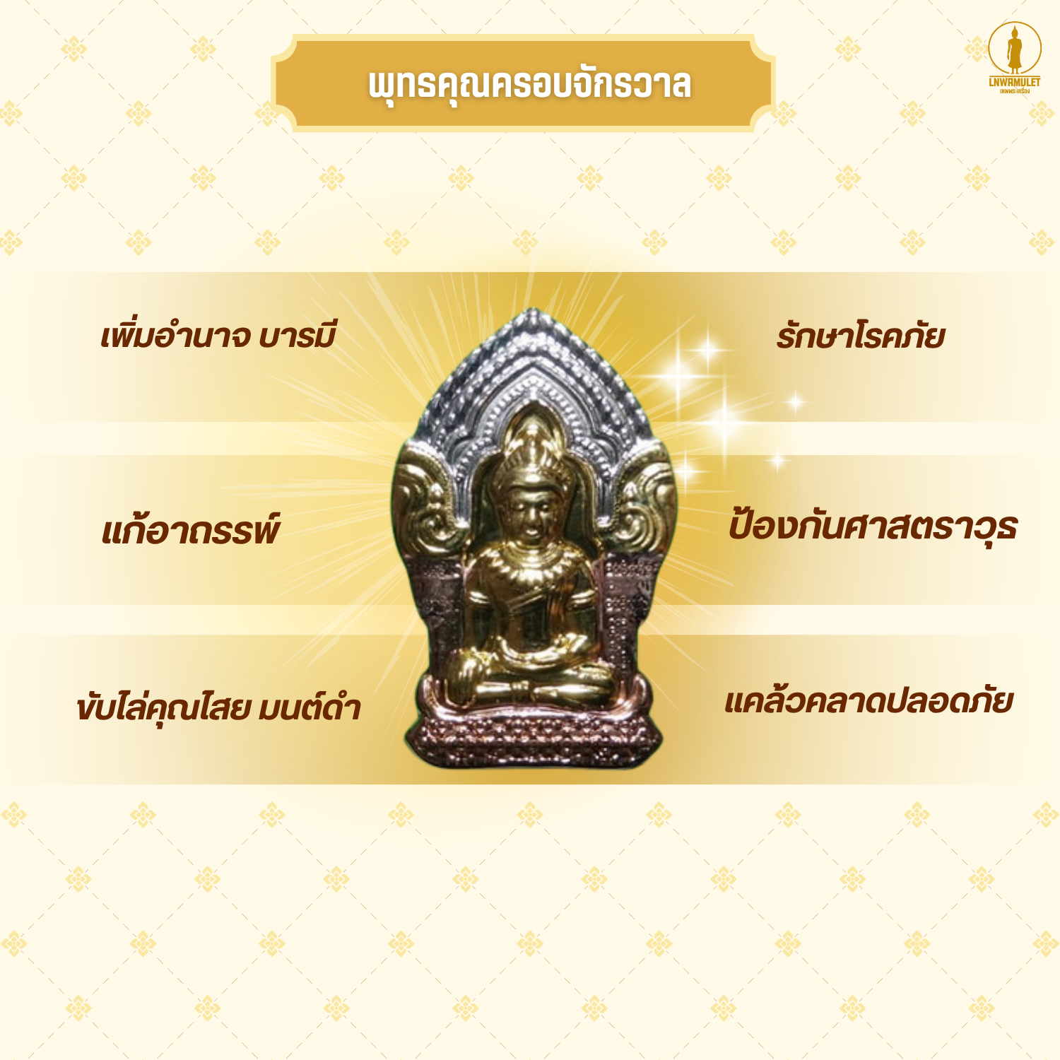 พระยอดขุนพล (รุ่น แคล้วคลาด พลิกชะตาให้เป็นดี) เสริมอำนาจ บารมี ป้องกันภัย ทำน้ำมนต์