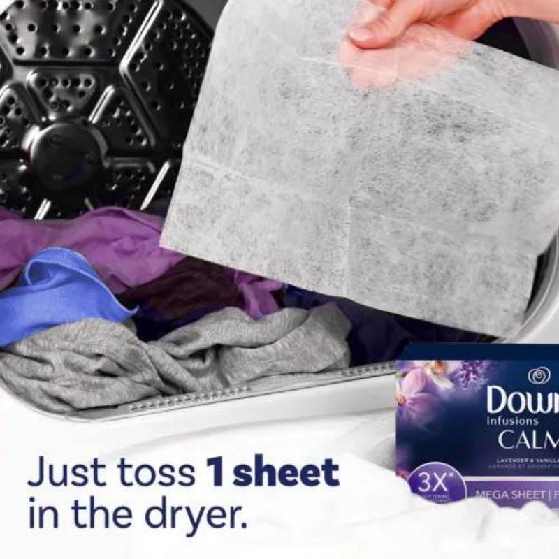 Downy Dryer Sheet แผ่นอบผ้าหอม ปรับผ้านุ่มใส่ในเครื่องอบผ้าดาวน์นี่