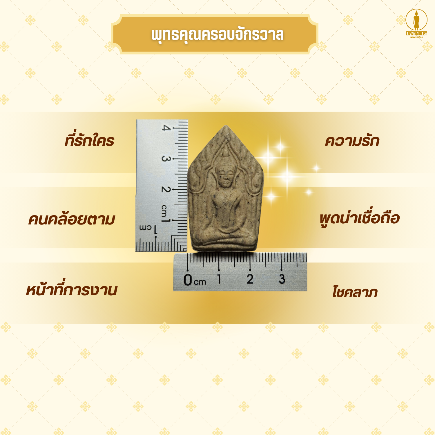 ขุนแผน รุ่นเสน่ห์แรงเปรี้ยง (สำหรับผู้ชาย หรือตามสมัครใจ) อุดผงว่าน 108 หลังยันต์พุฒซ้อน