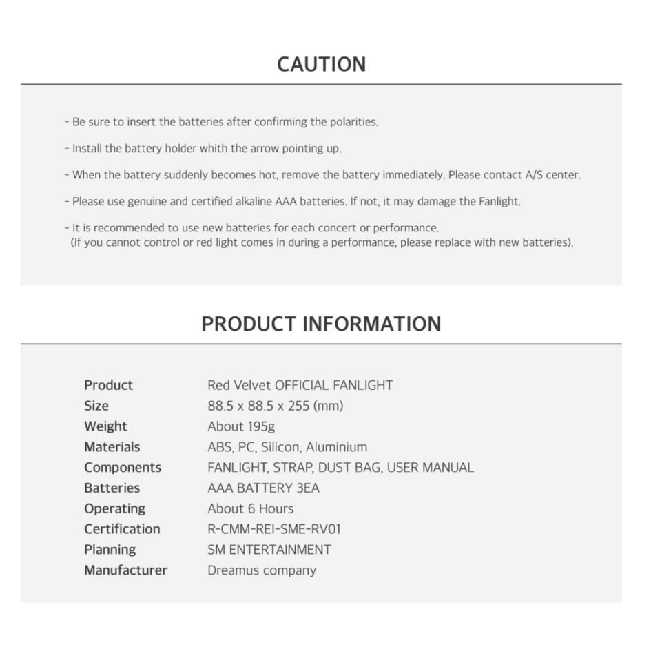 แท่งไฟ Red Velvet OFFICIAL FAN LIGHT