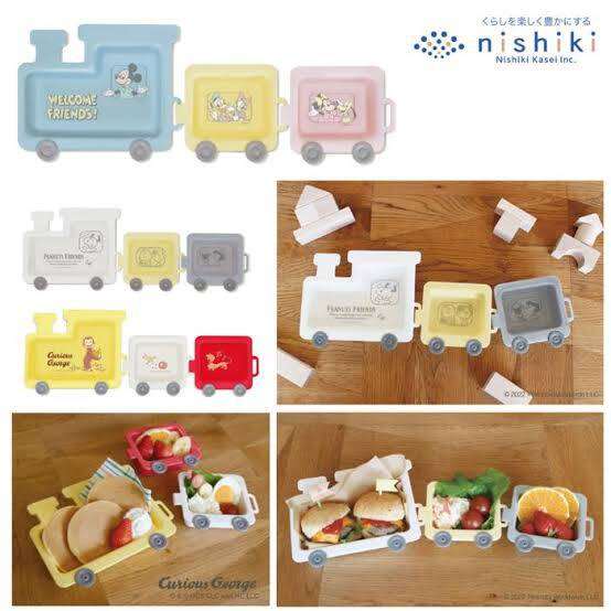 Disney Train Lunch Plate set ชุดจานหลุมรถไฟ 3 ชิ้น Made in Japan - Nishiki