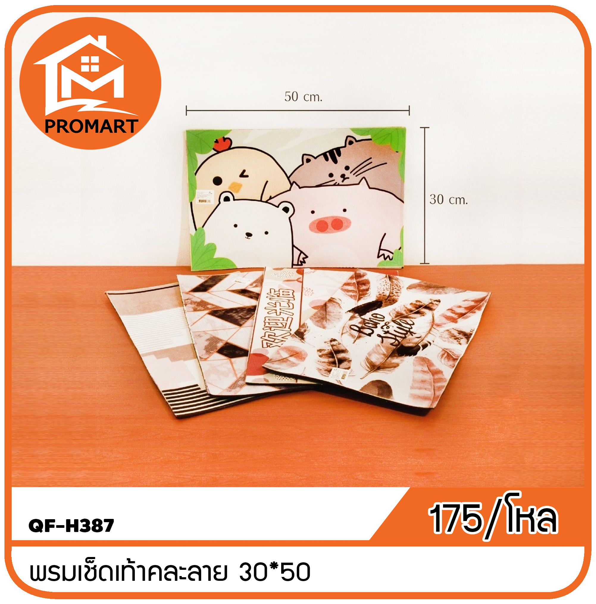 QF-H387 พรมเช็ดเท้าคละลาย 30*50