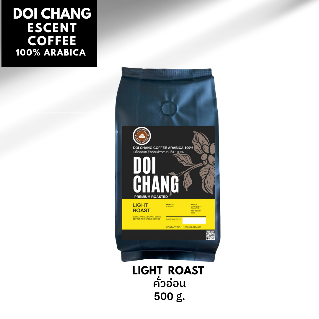 เมล็ดกาแฟอาราบิก้าดอยช้าง คั่วอ่อน ขนาด 500 กรัม (Doi Chang Arabica Light Roast 500 g.)